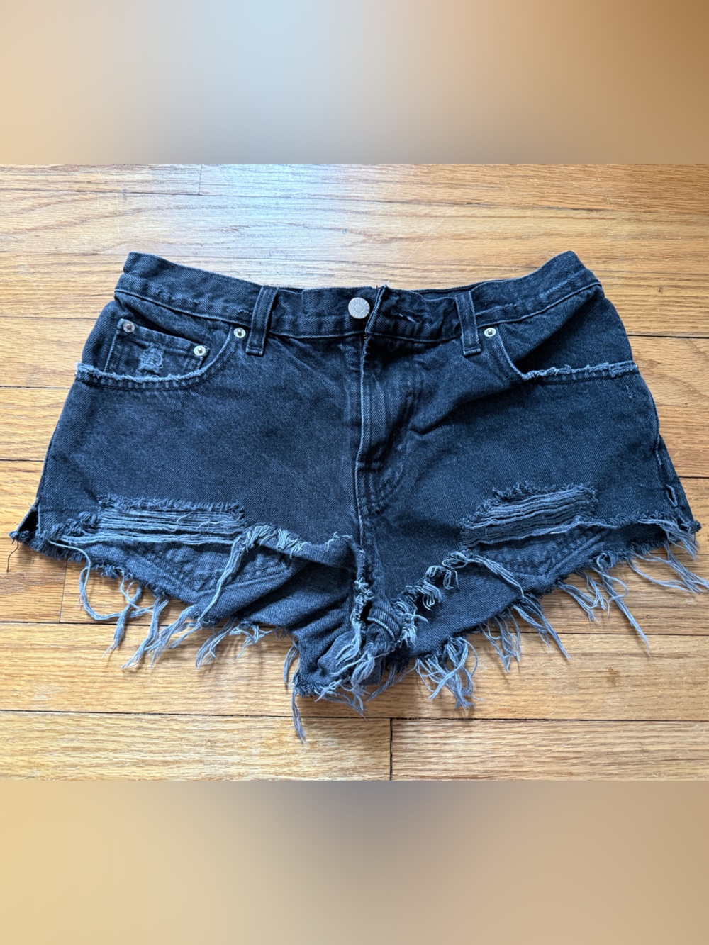 BDG Black Distressed Cutoff Denim Shorts